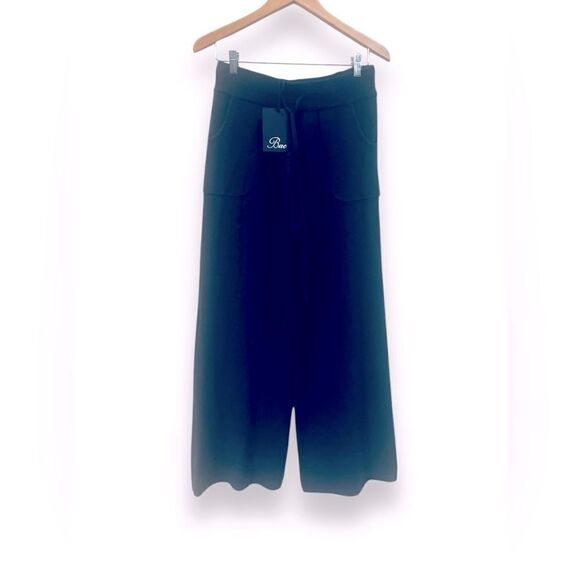 Baci Wide Leg Sweater Pants Sz XL Dark Blue Wide Elastic Waistband NWT Gift - Picture 1 of 10